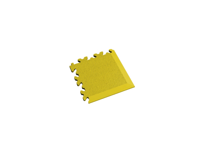 Angle pour dalle PVC Clipsable Fortelock Industry - Jaune - Finition Cuir - 7mm