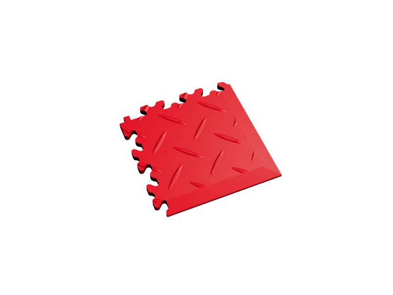 Angle pour dalle PVC Clipsable Fortelock Industry - Rouge - Finition Larmée - 7mm