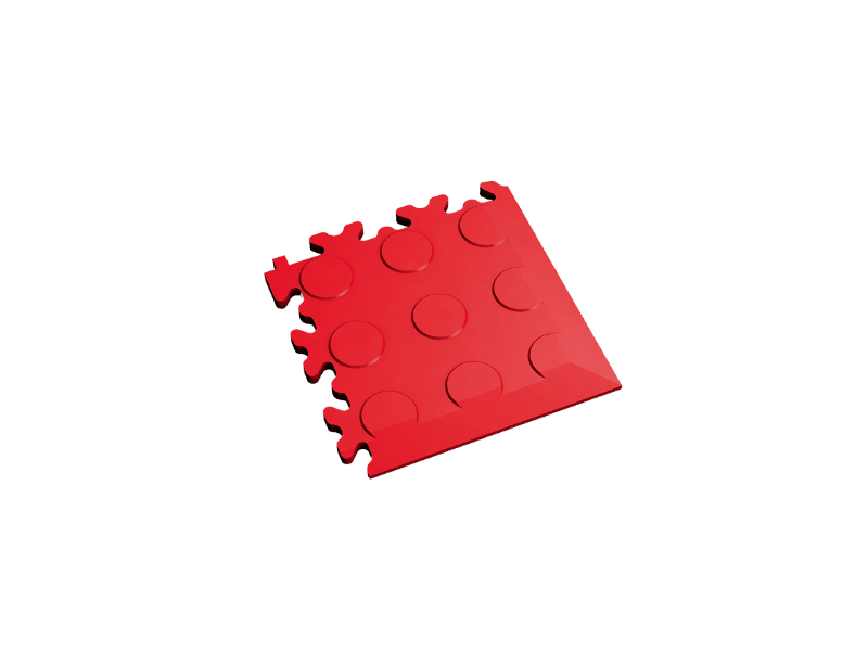 Angle pour dalle PVC Clipsable Fortelock Industry - Rouge - Finition Pastillée - 7mm