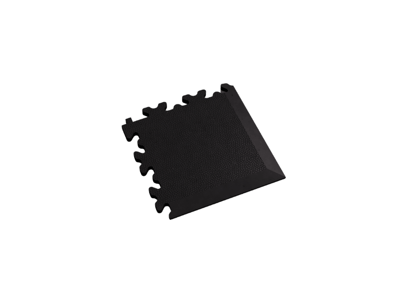 Angle pour dalle PVC Clipsable Fortelock Industry Eco-recyclée - Noir - Finition Cuir - 7mm