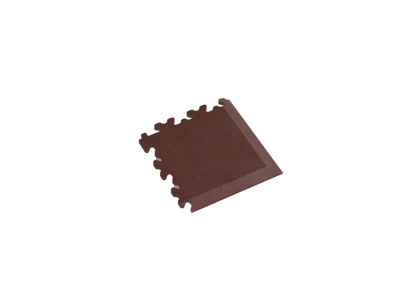 Angle pour dalle PVC Clipsable Fortelock Industry Eco-recyclée - Marron - Finition Cuir - 7mm