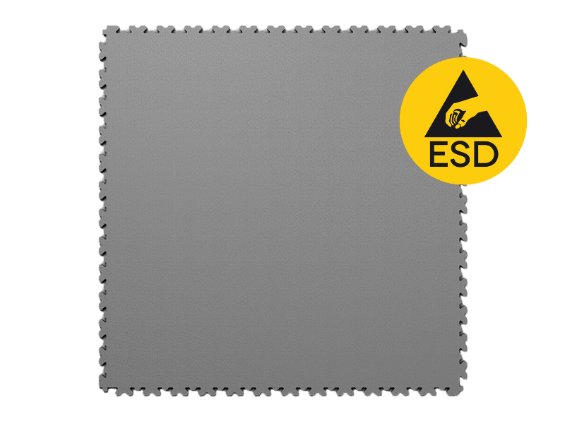 Dalle PVC clipsable Fortelock ESD XL - Cuir 2230 - Gris - 4mm