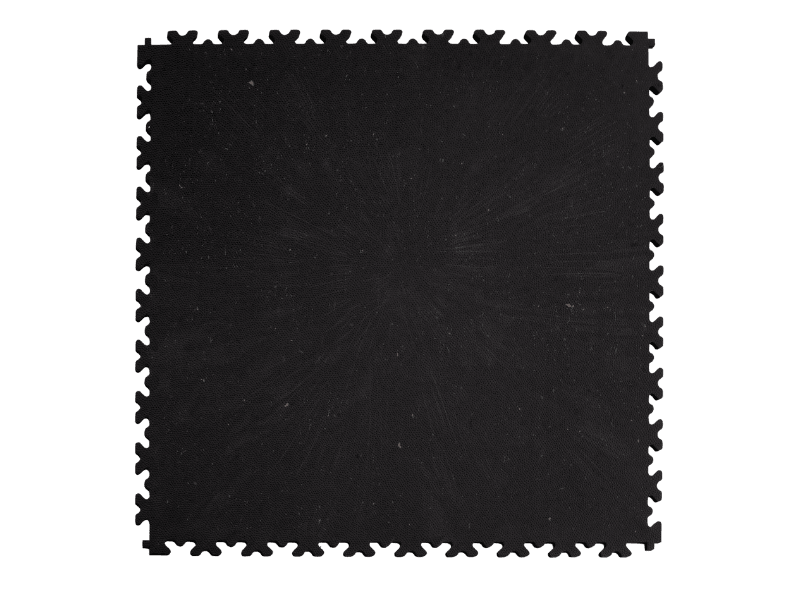 Dalle PVC clipsable Fortelock Industry Eco-recyclée - Noir - Finition Cuir 2020 - 7mm