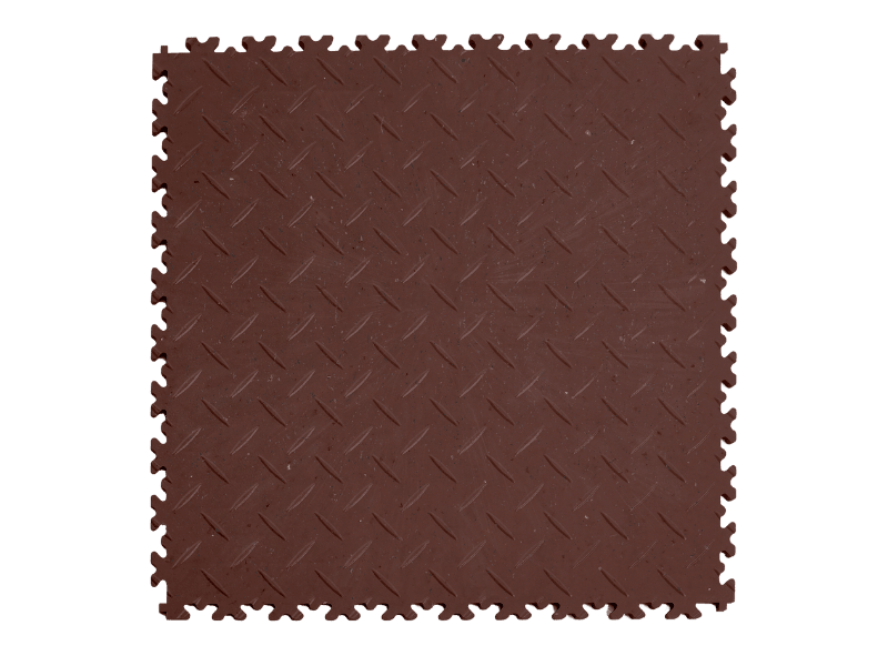 Dalle PVC clipsable Fortelock Industry Eco-recyclée - Marron - Finition Larmée 2010 - 7mm