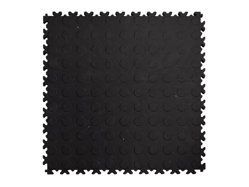 Dalle PVC clipsable Fortelock Industry Eco-recyclée - Noir - Finition Pastillée 2040 - 7mm