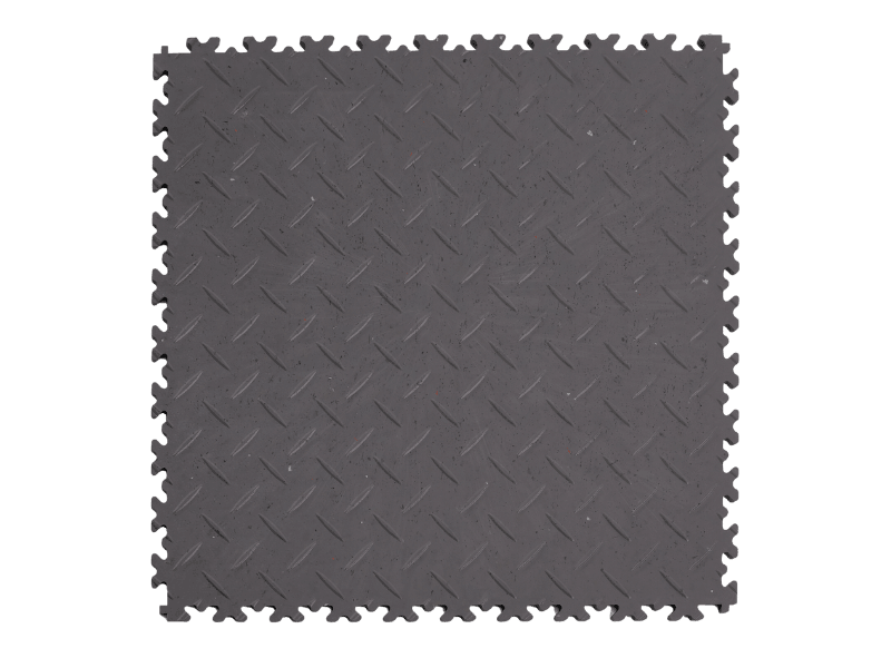 Dalle PVC clipsable Fortelock Industry Ultra 10mm - Eco-recyclée - Gris -  Finition Larmée 2410