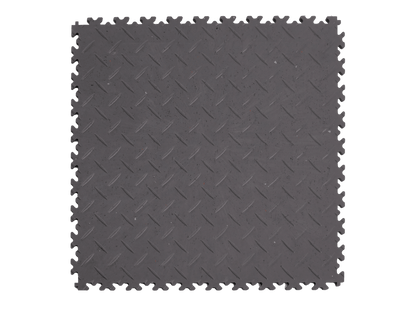 Dalle PVC clipsable Fortelock Industry Ultra 10mm - Eco-recyclée - Gris -  Finition Larmée 2410