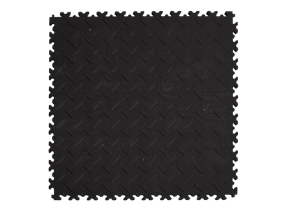 Dalle PVC clipsable Fortelock Industry Ultra 10mm - Eco-recyclée - Noir - Finition Larmée 2410