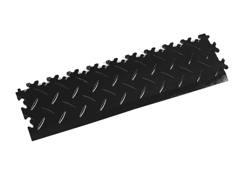 Rampe pour dalle PVC Clipsable Fortelock Industry - Noir - Finition Larmée - 7mm