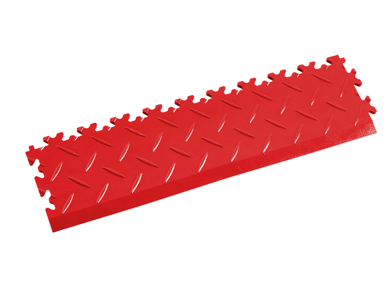 Rampe pour dalle PVC Clipsable Fortelock Industry - Rouge - Finition Larmée - 7mm