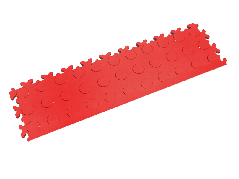 Rampe pour dalle PVC Clipsable Fortelock Industry - Rouge - Finition Pastillée - 7mm