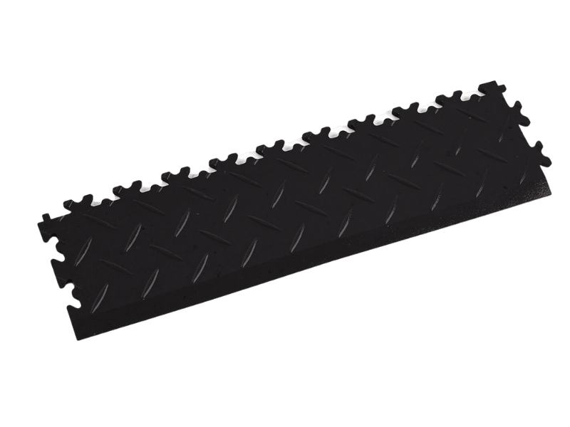 Rampe pour dalle PVC Clipsable Fortelock Industry Eco-recyclée - Noir - Finition Larmée - 7mm