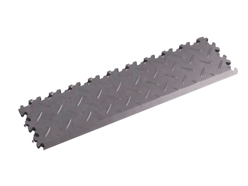 Rampe pour dalle PVC Clipsable Fortelock Industry Eco-recyclée - Gris clair - Finition Larmée - 7mm