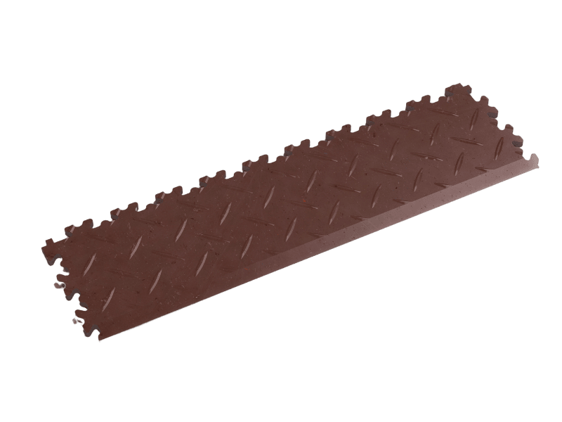 Rampe pour dalle PVC Clipsable Fortelock Industry Eco-recyclée - Marron - Finition Larmée - 7mm